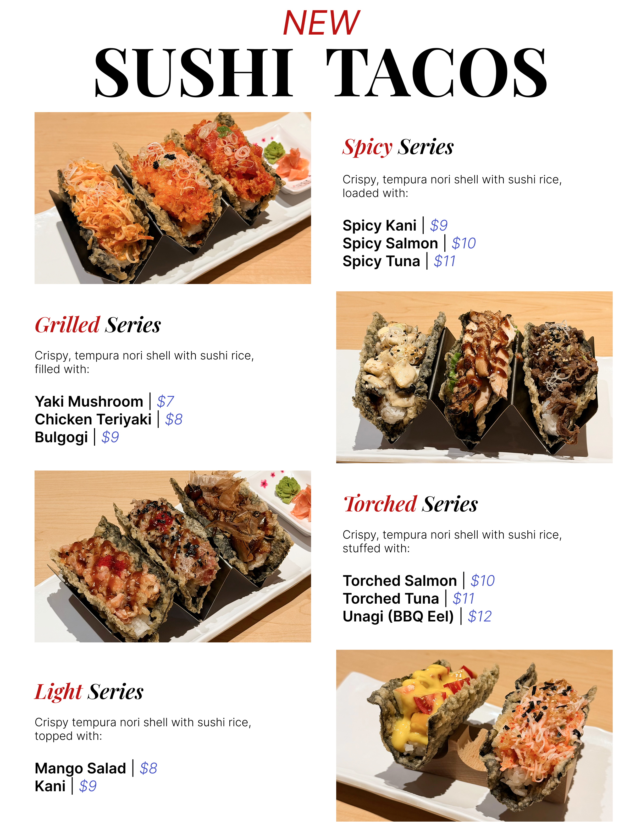 Aurora Menus — MI•NE Sushi